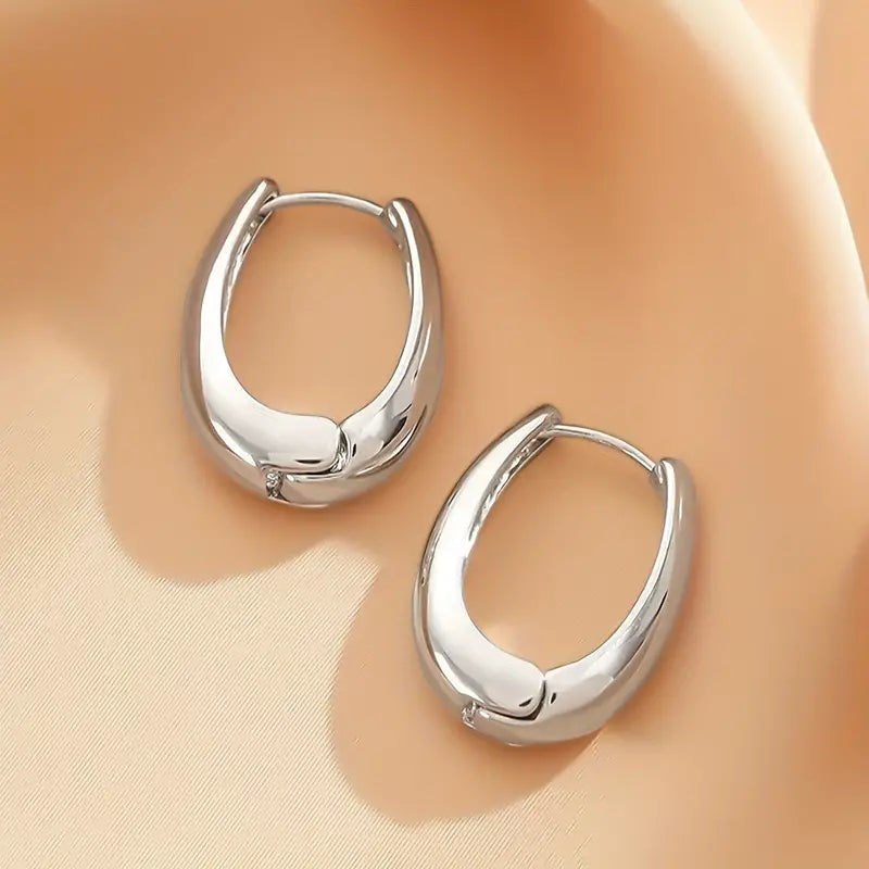 Brinco Argolas Contemporâneas Elegance Banhado 18K