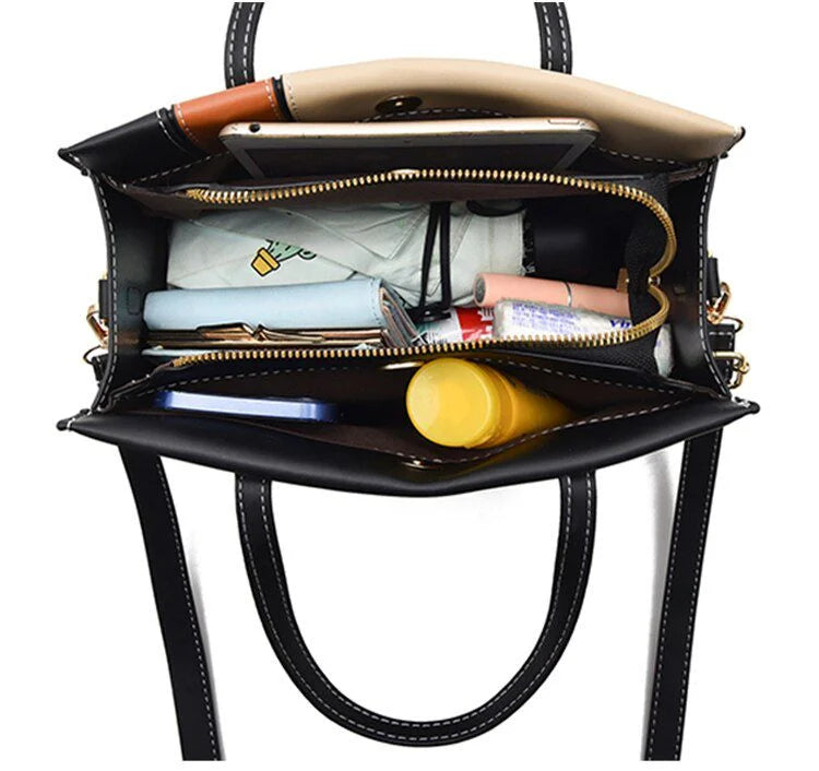 Bolsa de Couro Feminina Elegance Tricolor