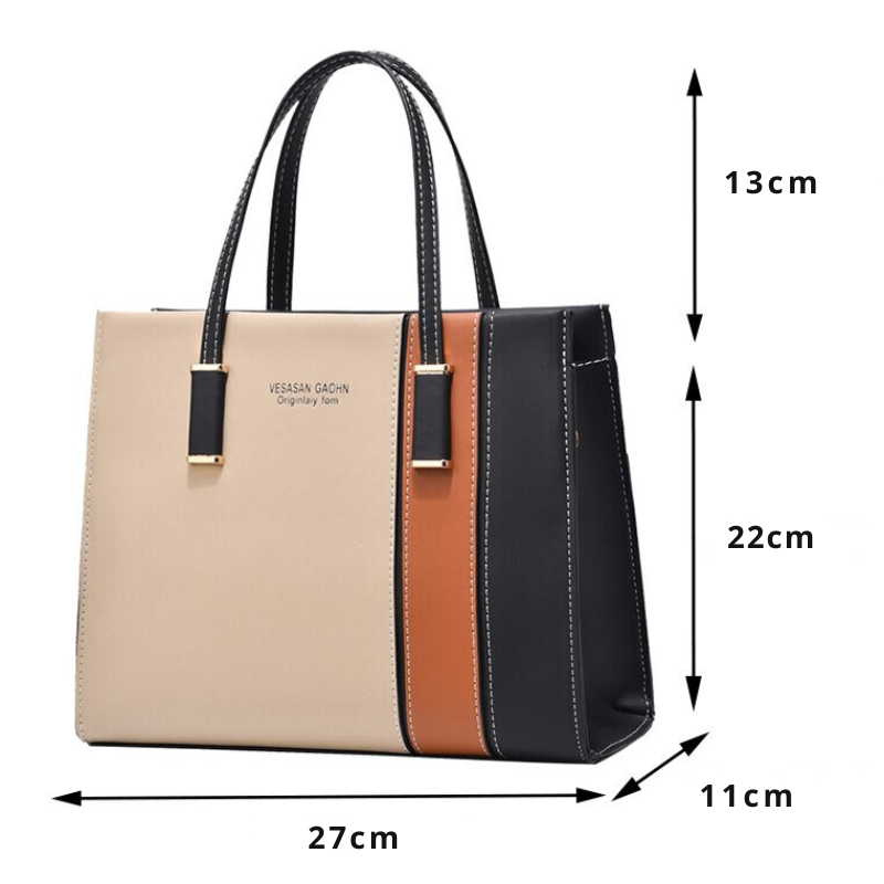 Bolsa de Couro Feminina Elegance Tricolor