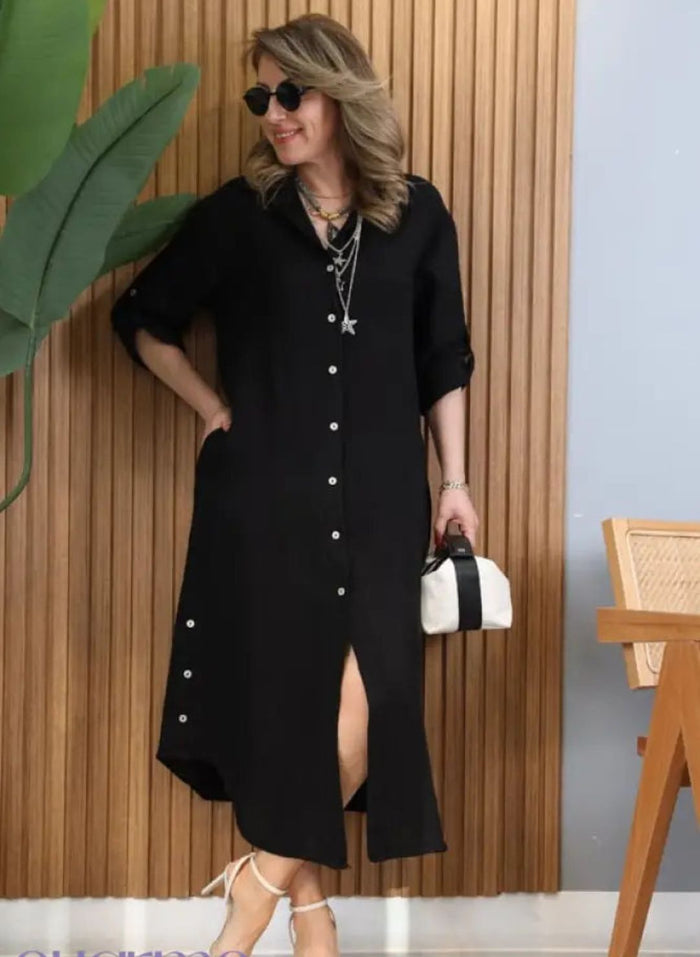 Vestido Camisa Madalena - Feito em Linho