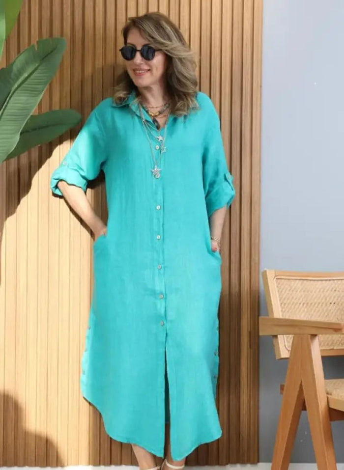 Vestido Camisa Madalena - Feito em Linho