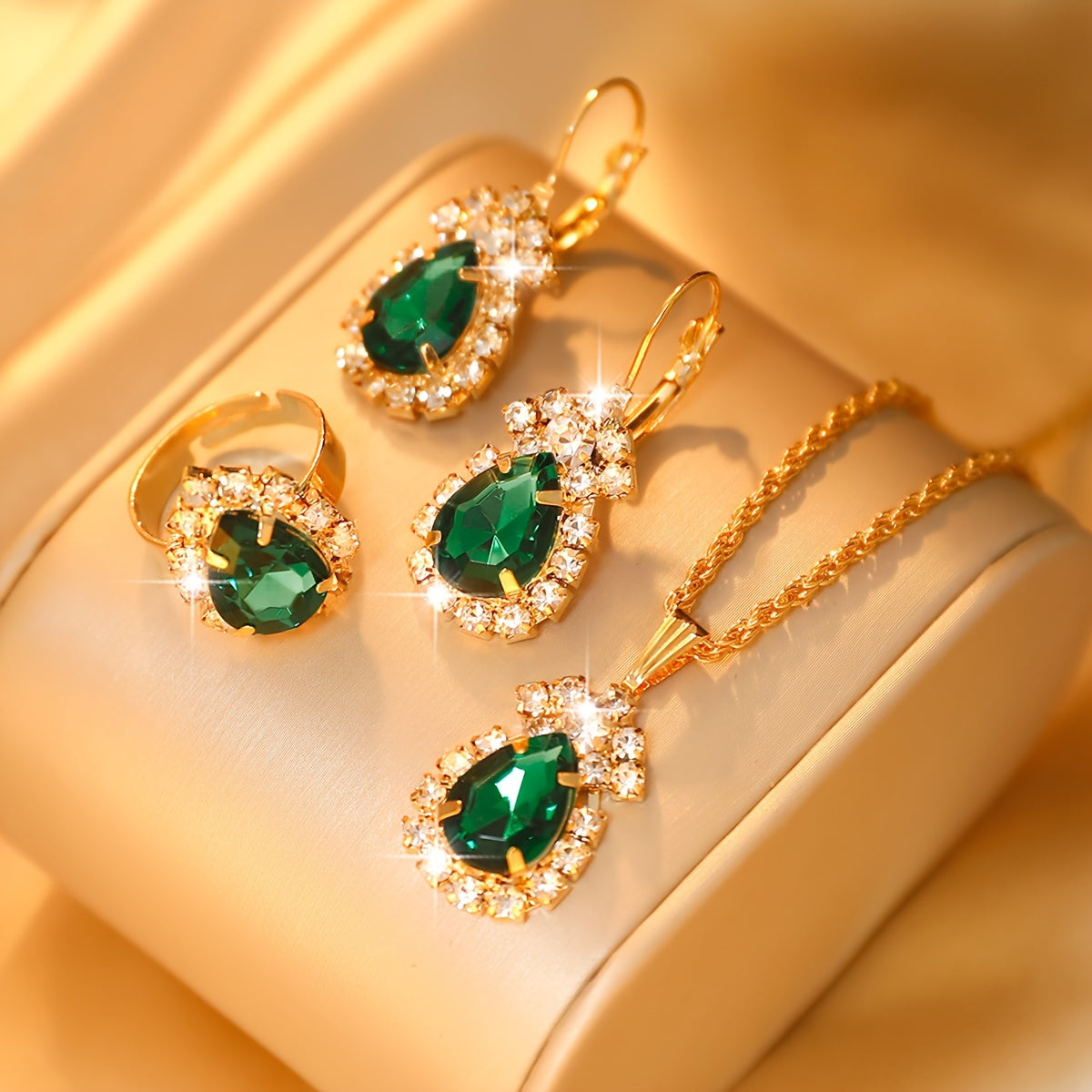 Conjunto Esmeralda Real - Banhado em 18k