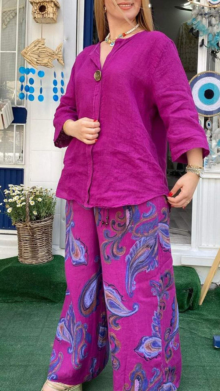 Conjunto de 2 Peças Esther - Feito em Linho e Algodão!