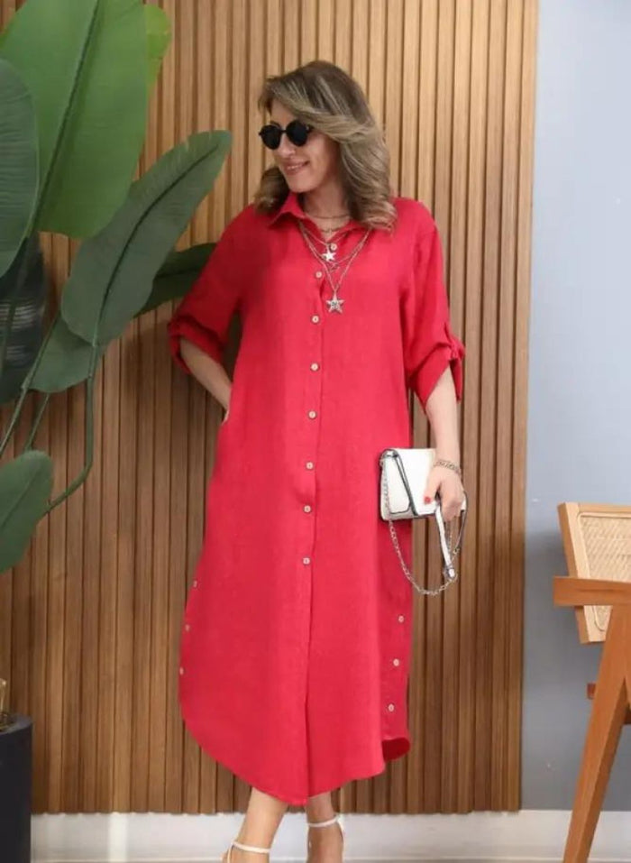 Vestido Camisa Madalena - Feito em Linho