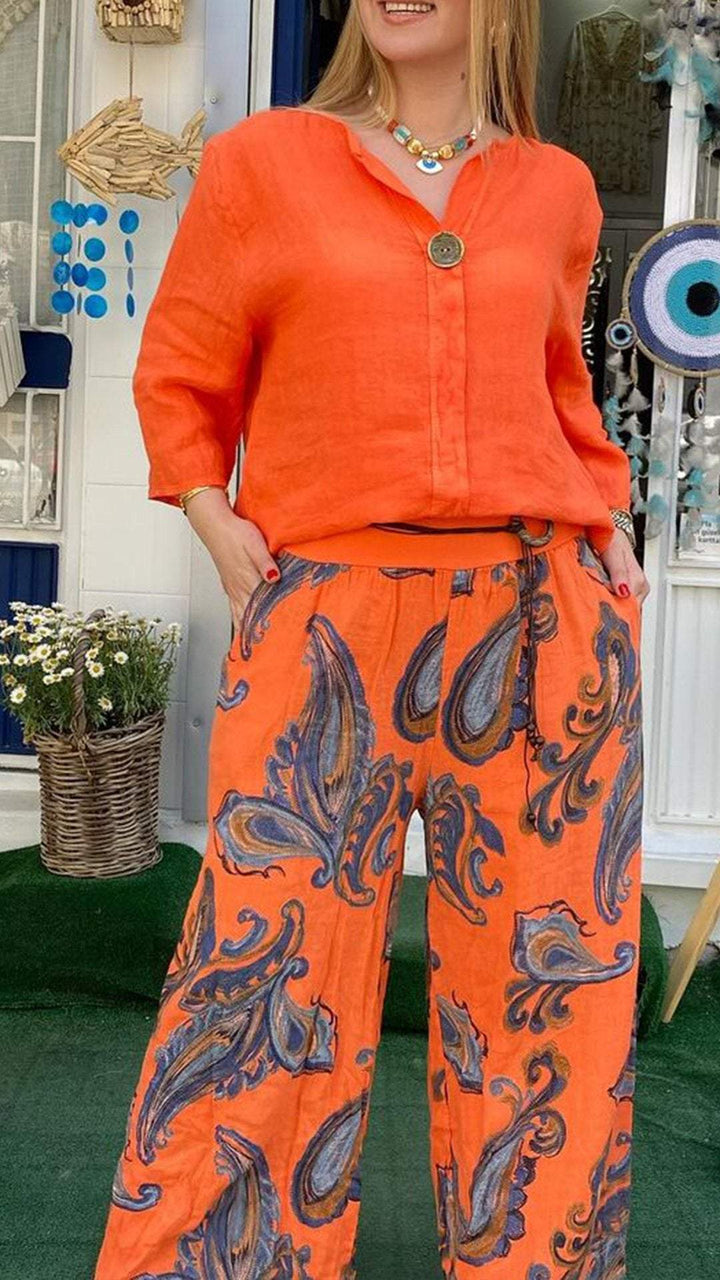 Conjunto de 2 Peças Esther - Feito em Linho e Algodão!