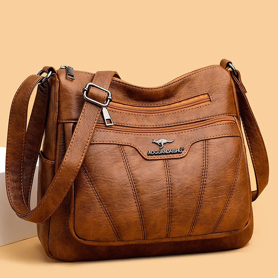 Bolsa de Couro Feminina CrossBody Daishu