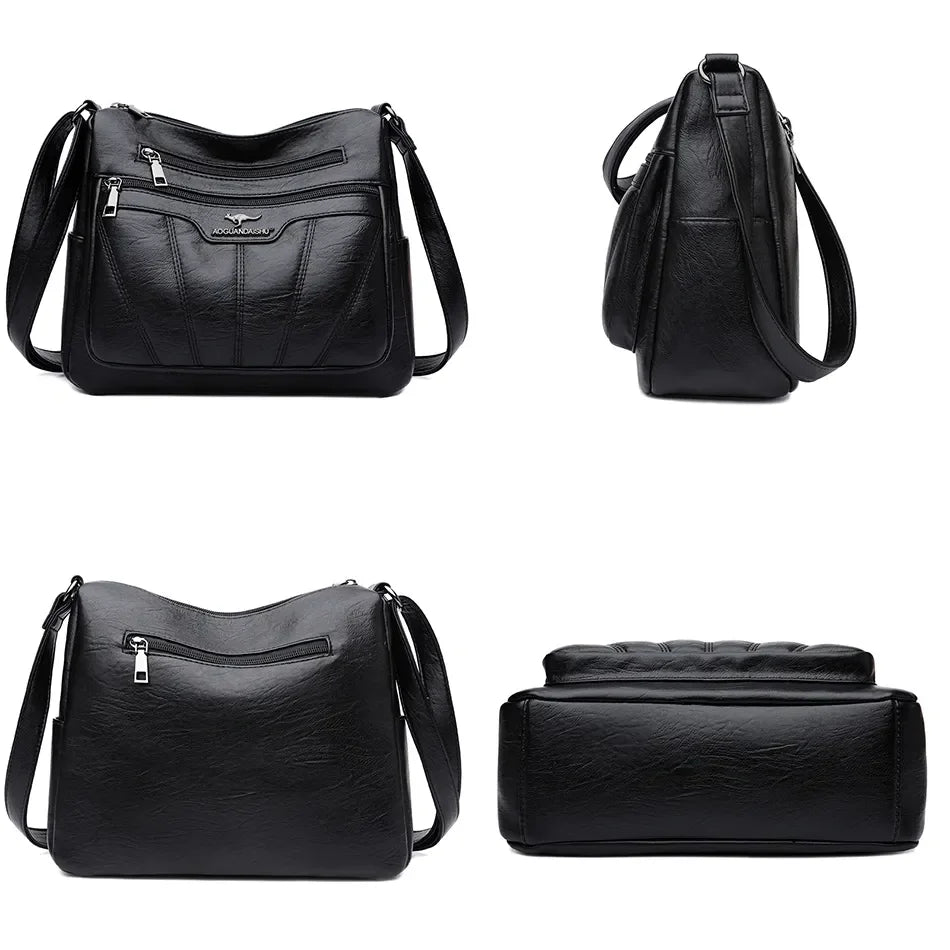Bolsa de Couro Feminina CrossBody Daishu