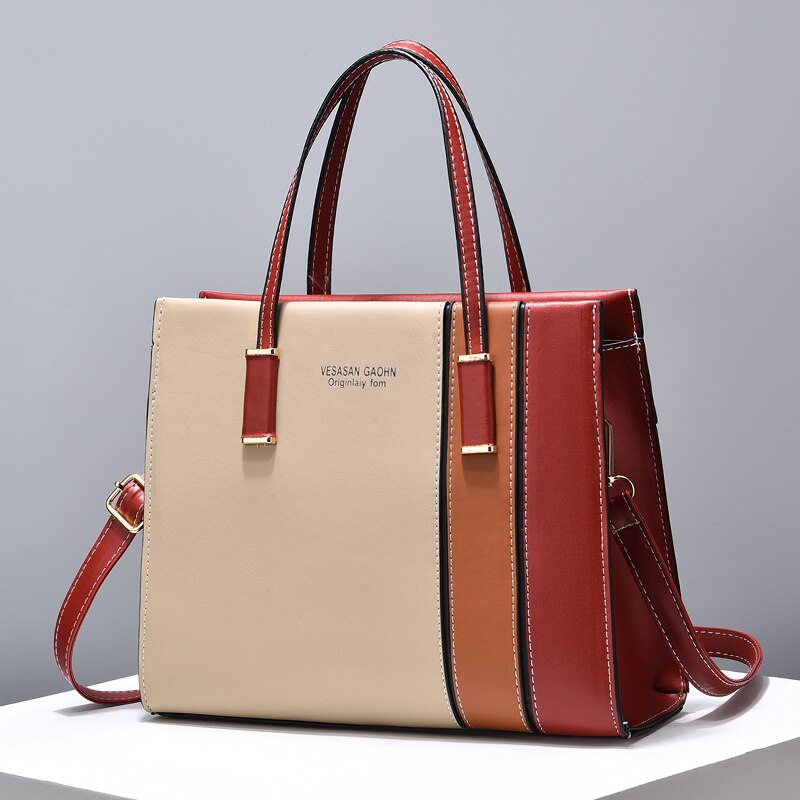 Bolsa de Couro Feminina Elegance Tricolor