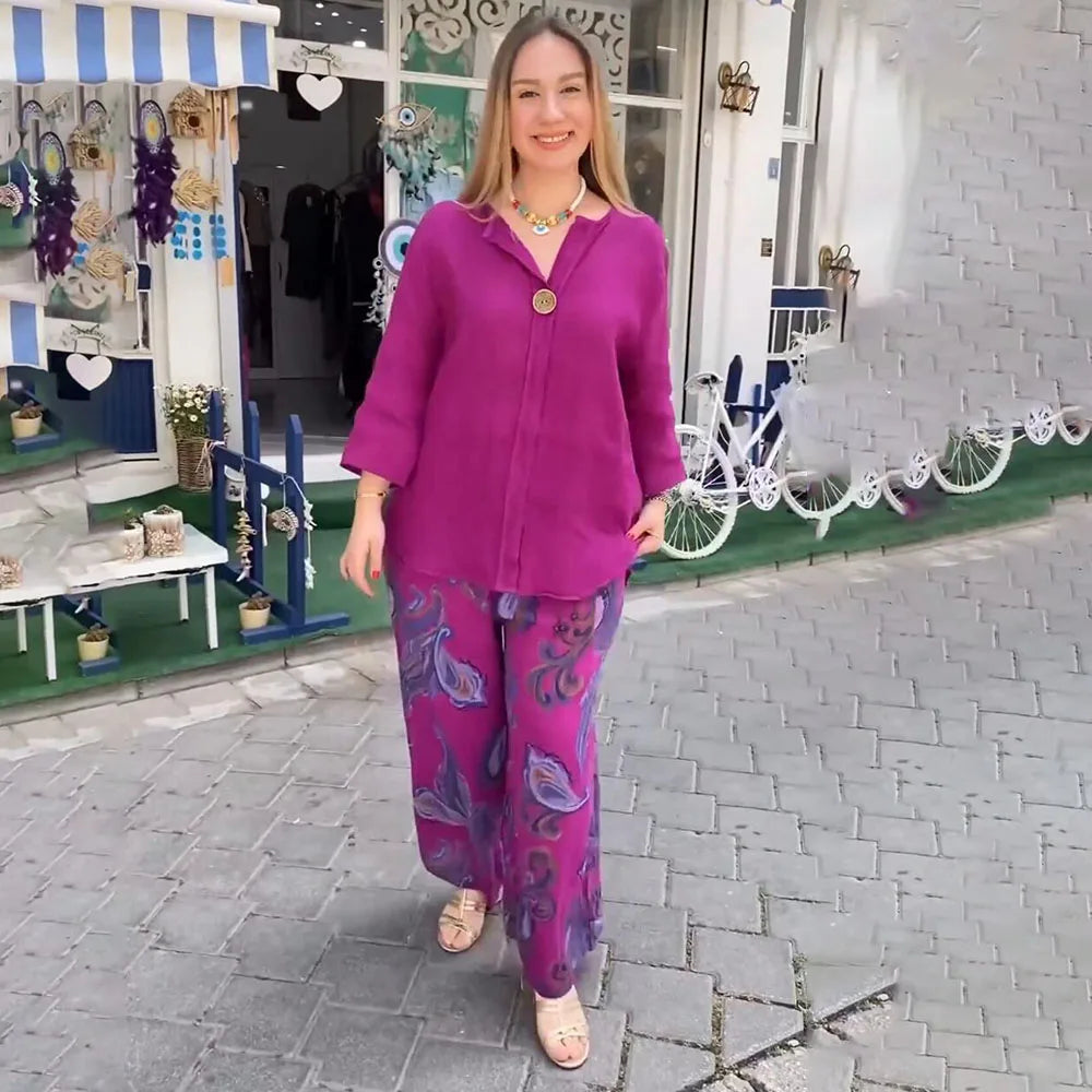 Conjunto de 2 Peças Esther - Feito em Linho e Algodão!