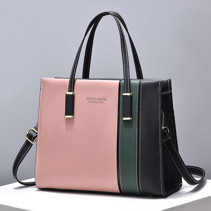 Bolsa de Couro Feminina Elegance Tricolor