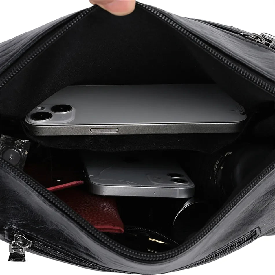 Bolsa de Couro Feminina CrossBody Daishu