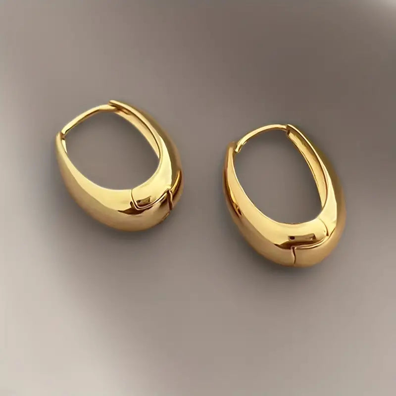Brinco Argolas Contemporâneas Elegance Banhado 18K
