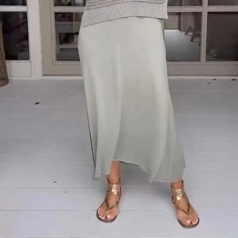 Conjunto Brisa™ com Top de Crochê Artesanal e Vestido Midi Fluido