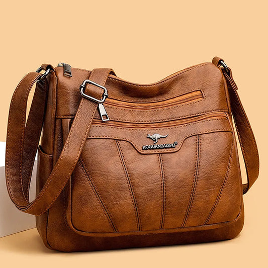 Bolsa de Couro Feminina CrossBody Daishu