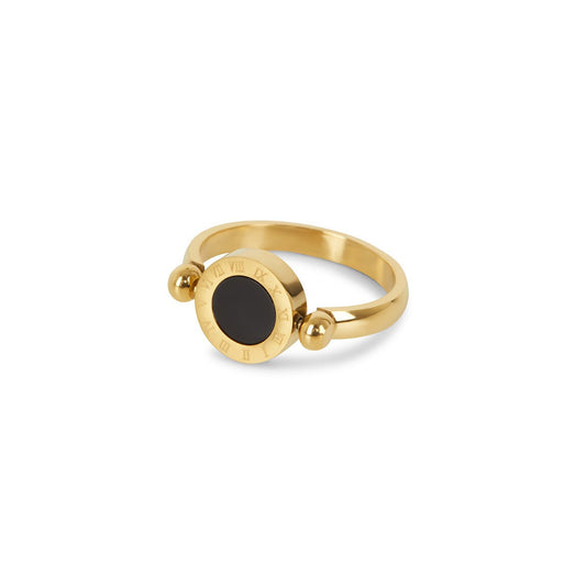 Anel Giratório Roman Banhado em Ouro 18K
