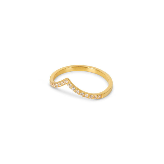 Anel Contorno de Brilho Banhado em Ouro 18K